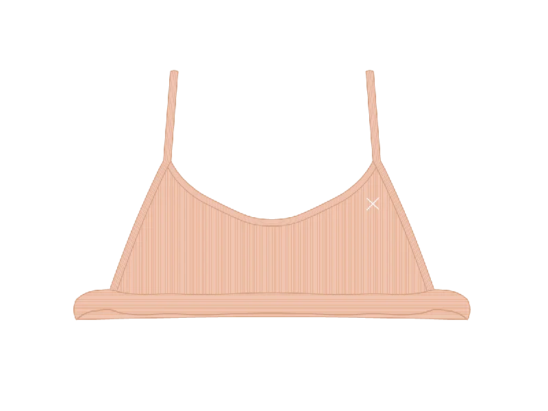 Natural Open Side Ribbed Top