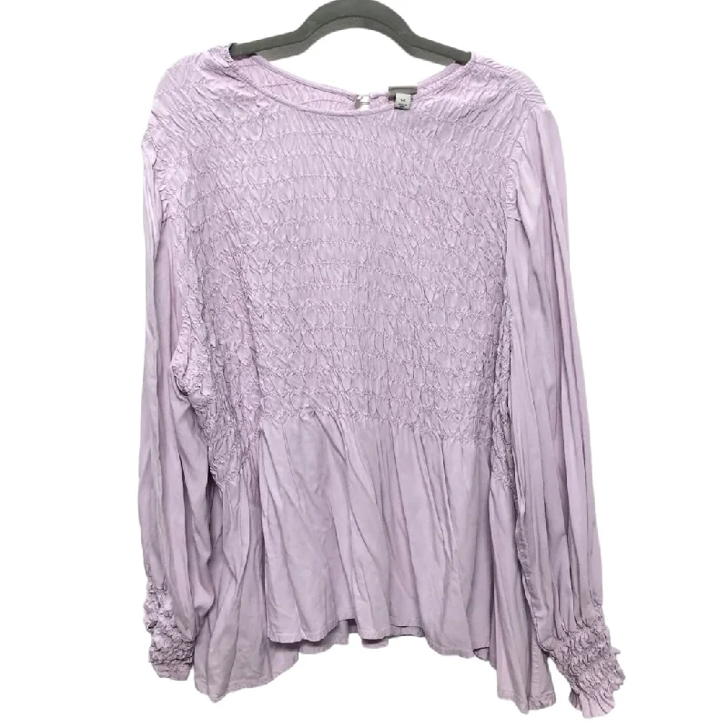 Purple Top Long Sleeve A New Day, Size 4x