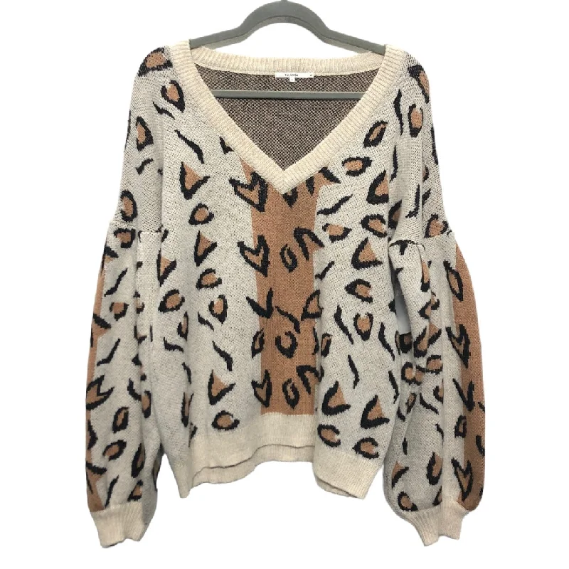 Sweater By Tularosa In Brown & Cream, Size: S