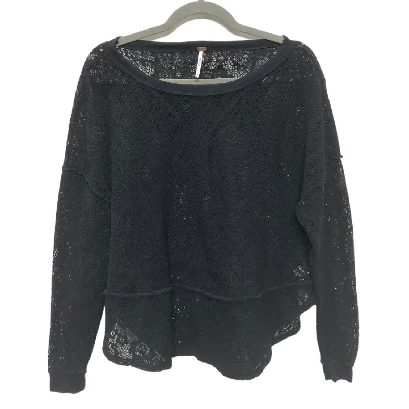 Top Long Sleeve By Free People In Black, Size: S