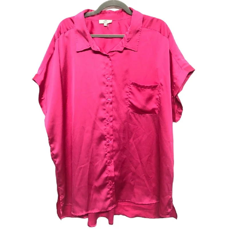 Top Short Sleeve By Entro In Pink, Size: 2x