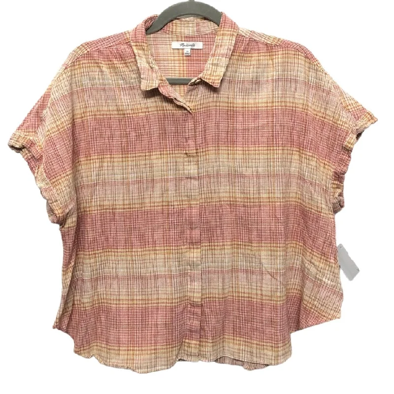 Top Short Sleeve By Madewell In Red & Yellow, Size: Xl