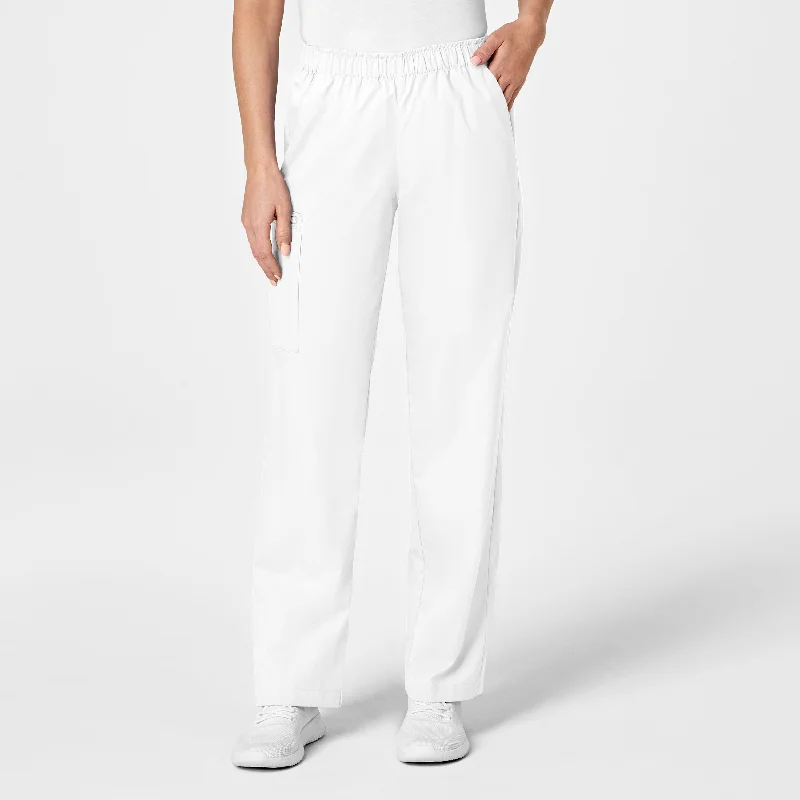 WonderWORK Women's Pull-On Cargo Scrub Pant - White