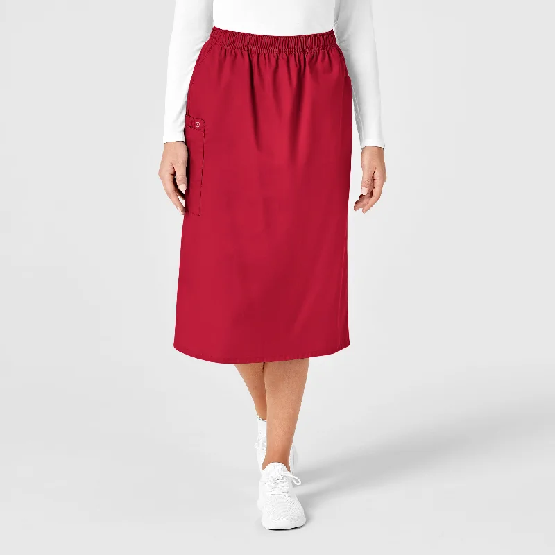 WonderWORK Women's Pull On Cargo Scrub Skirt - Red