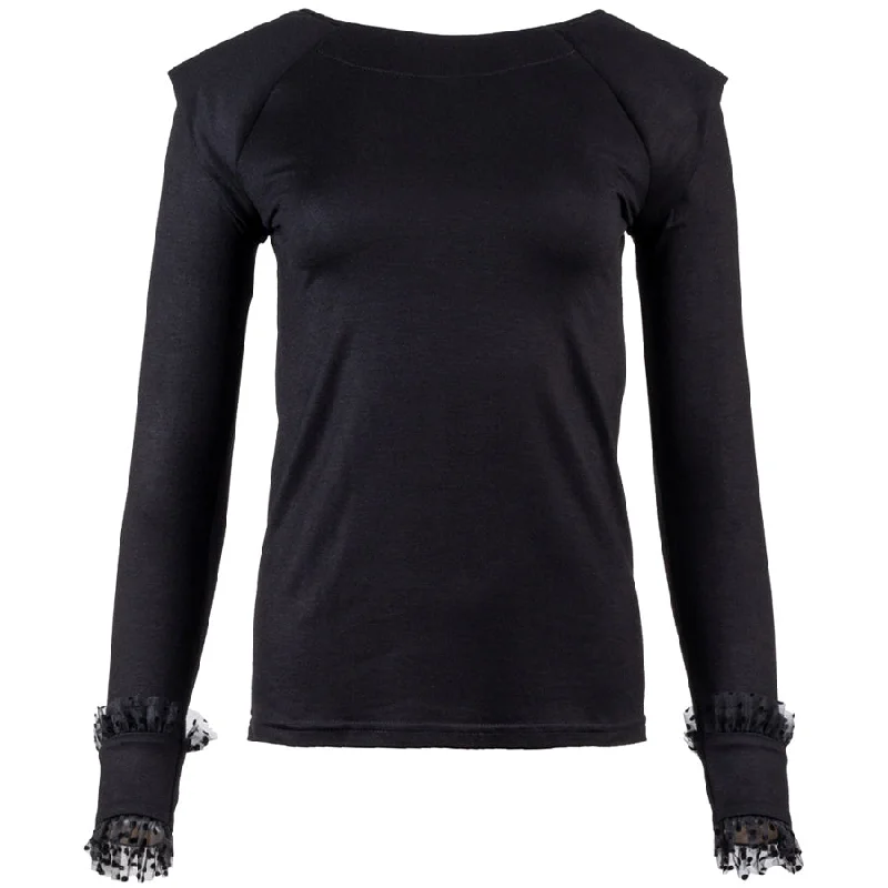 LONG-SLEEVED VISCOSE SHIRT "CAROLA" IN BLACK