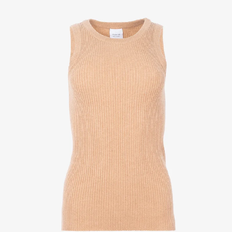 CASHMERE TANK TOP "EENE" IN BEIGE