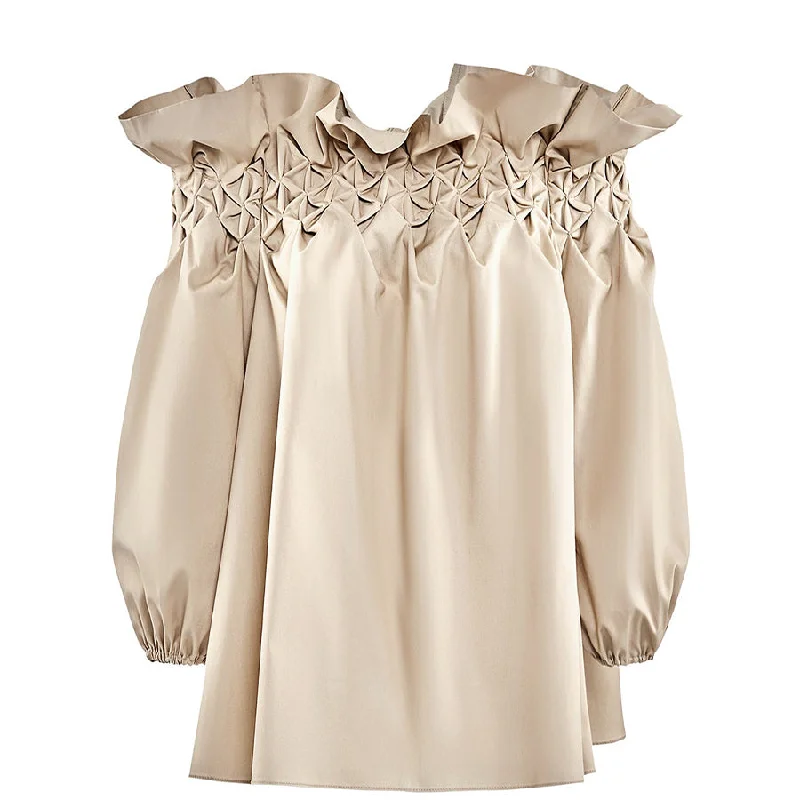 VICTORIAN-STYLE BLOUSE "EUPHORIA" IN BEIGE