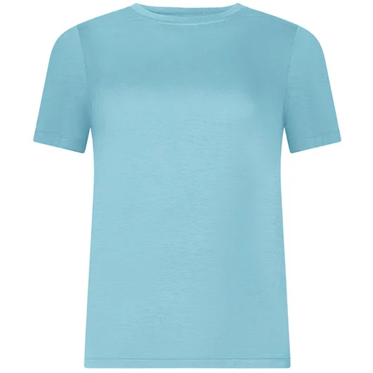 BASIC T-SHIRT „FRANCA“ IN PREMIUM JERSEY IN TURQUOISE