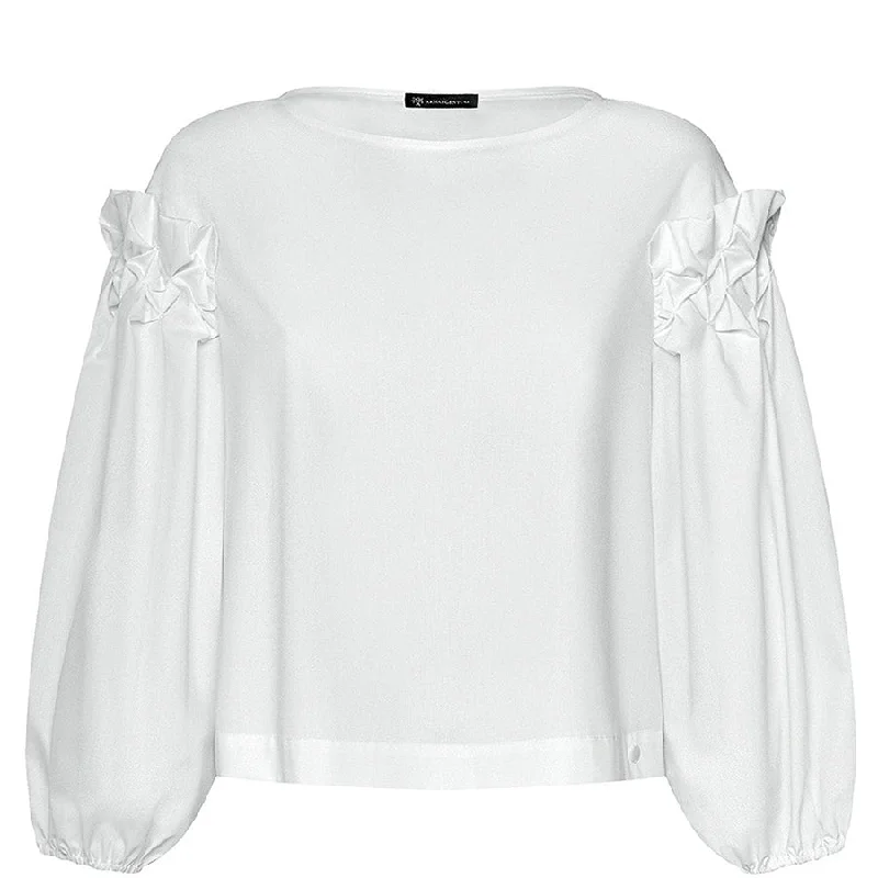 WHITE BLOUSE "HEDVIG" WITH BALLOON SLEEVES