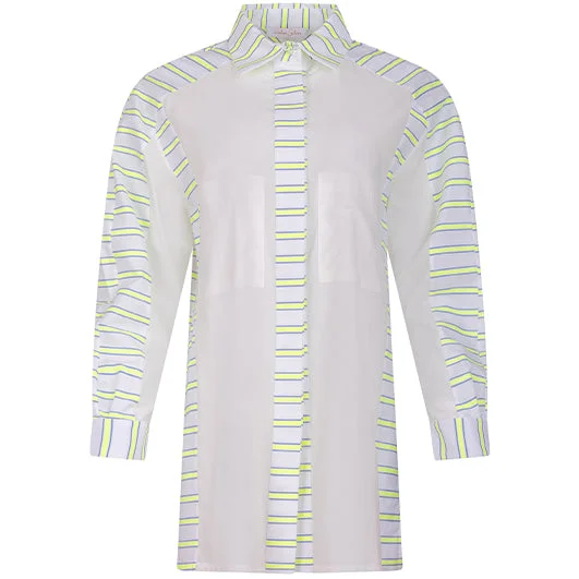 OVERSIZE SHIRT BLOUSE “ISABEL” MADE OF SUSTAINABLE COTTON WITH STRIPED DETAILS