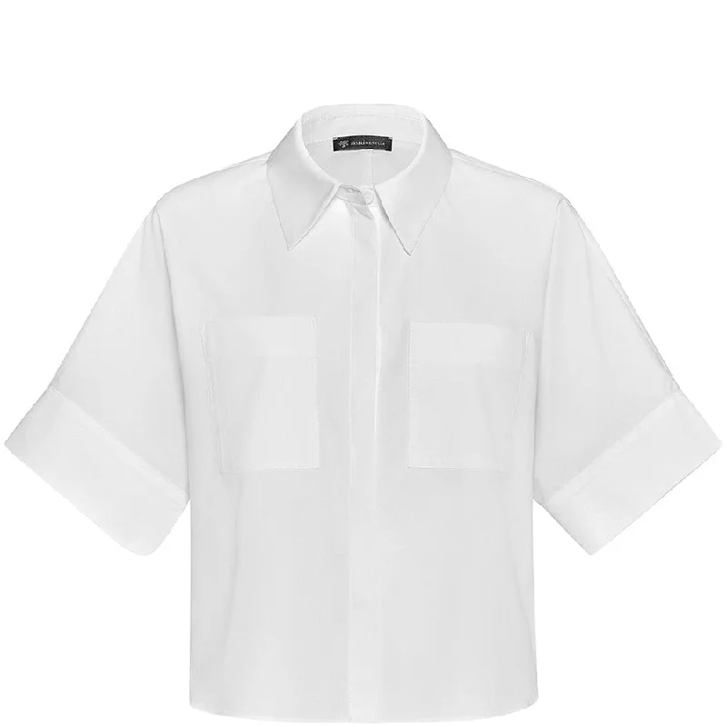 WHITE "JUDY" BLOUSE WITH SHORT SLEEVES