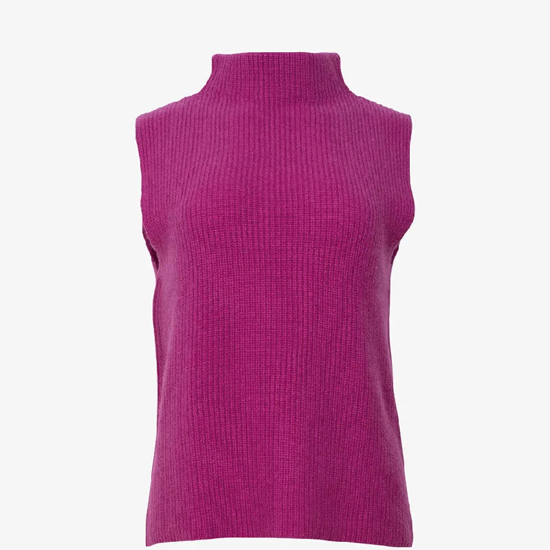 CASHMERE TANK TOP "KIA" IN BERRY