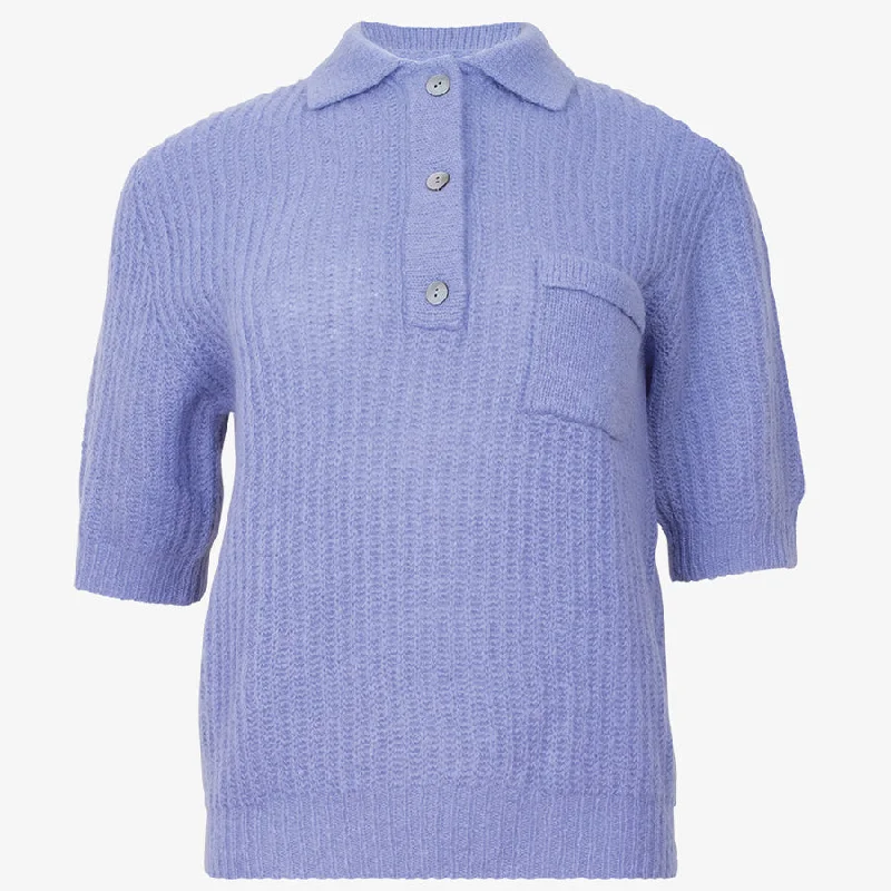 CASHMERE POLO SHIRT "MARGI" IN CAROLINA BLUE