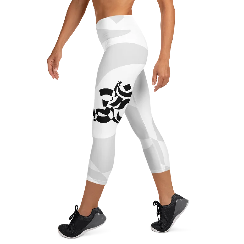 OM High Waist Womens Yoga Capri Leggings