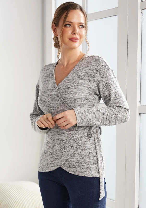 UltraEase Side-Tie Wrap Top (Charcoal)