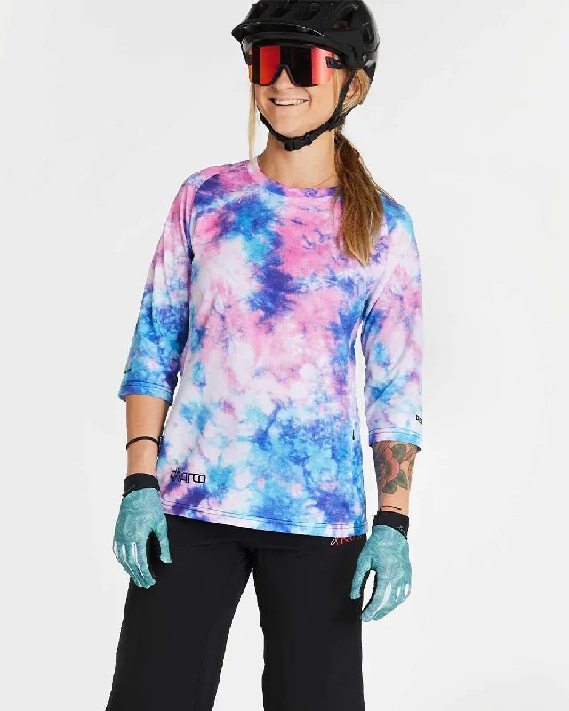 Womens 3/4 Sleeve Jersey | Tie Dye