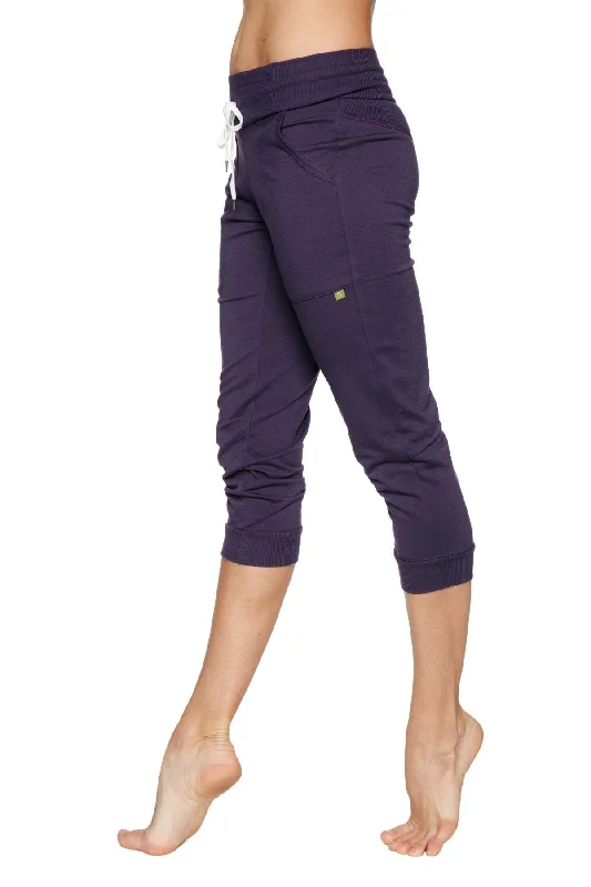 Women's Cuffed Jogger Yoga Pant (Eggplant)