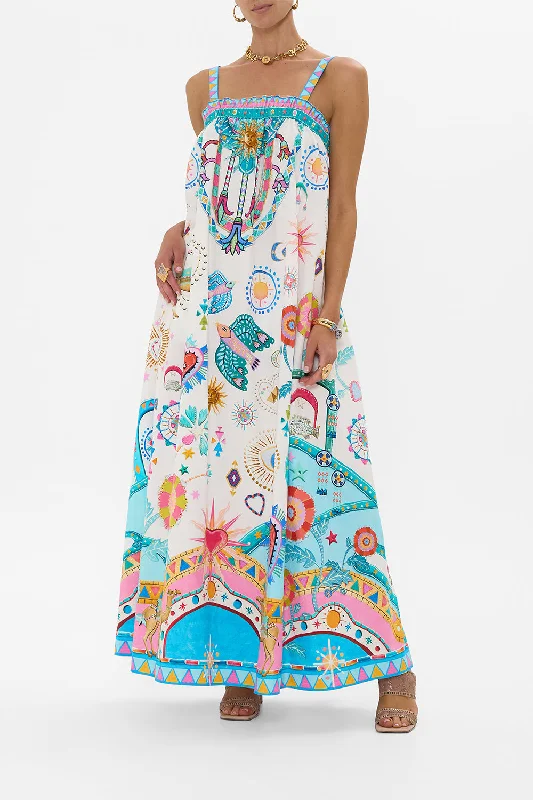 WIDE STRAP SUNDRESS LIVING IN COLOUR