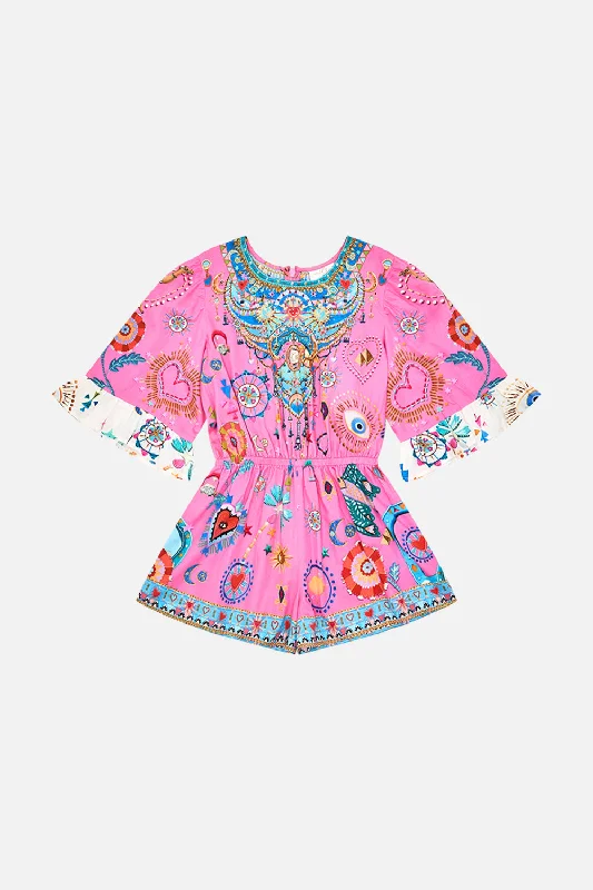 KIDS PLAYSUIT WITH FRILL SLEEVE 4-10 RAINBOW ROADS