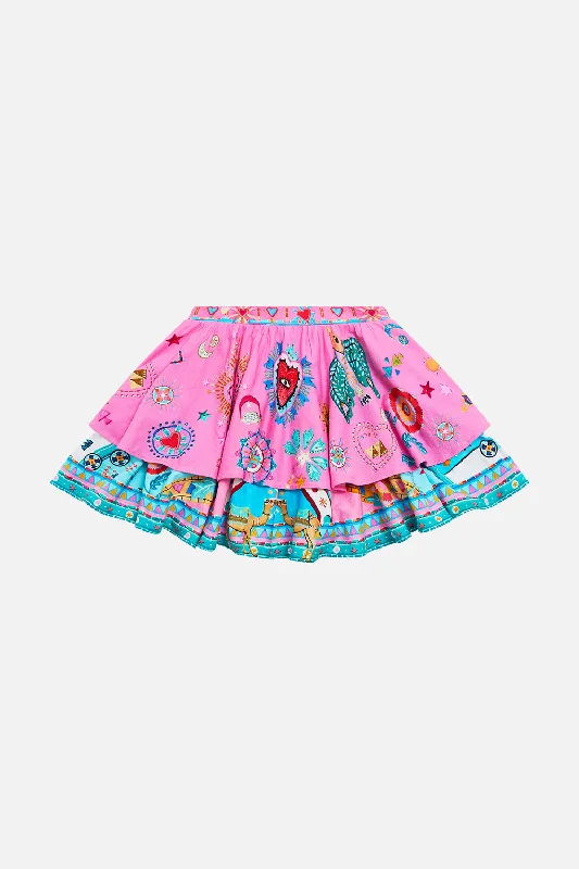 KIDS MINI SKIRT WITH ELASTIC WAIST 4-10 RAINBOW ROADS