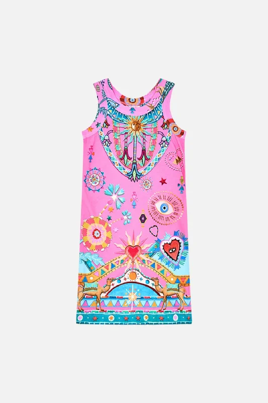 KIDS JERSEY TANK DRESS 12-14 RAINBOW ROADS