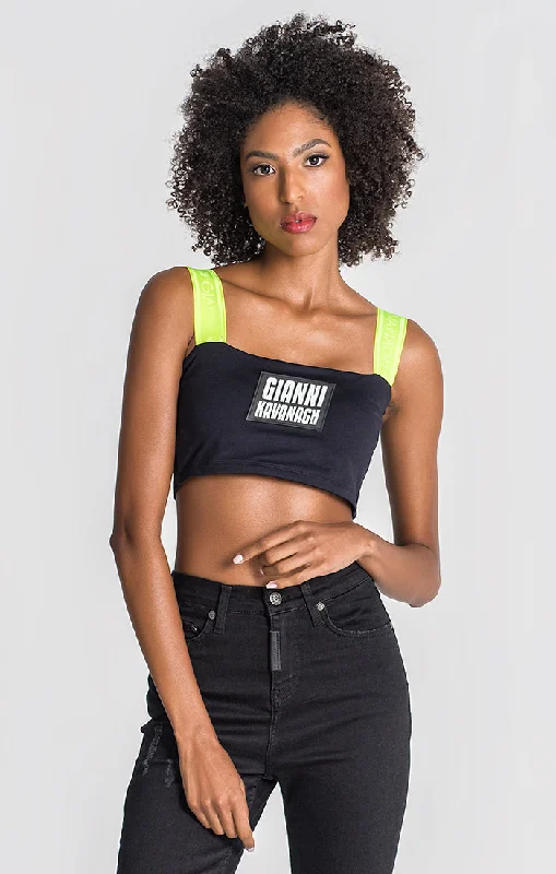 Black Copacabana Elastic Crop Top