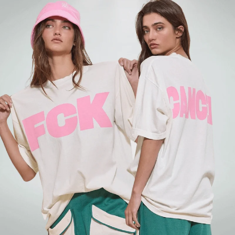 "FCK CANCER" Graphic Oversized Cotton T-Shirt Made in USA