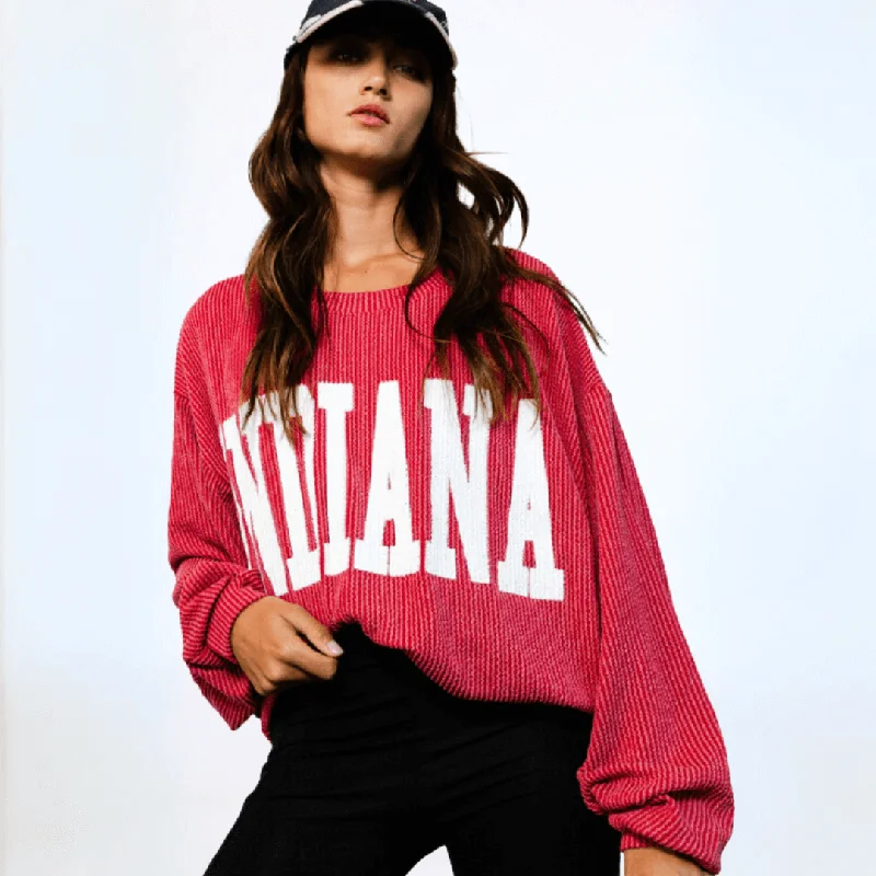 Graphic "INDIANA" Oversized Sweatshirt Made in USA