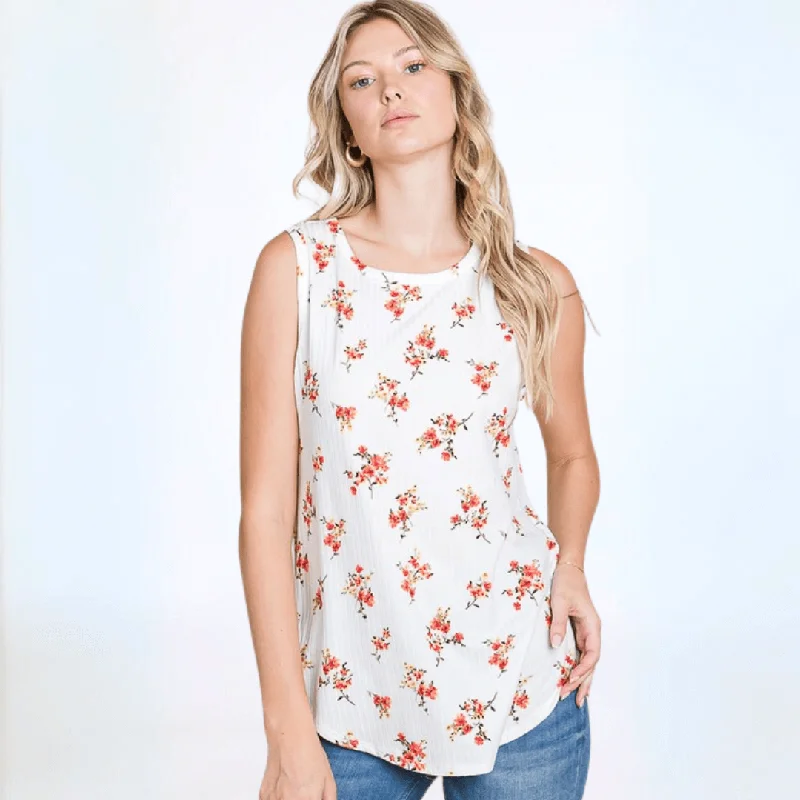 Floral Super Soft Tank Top Made in USA