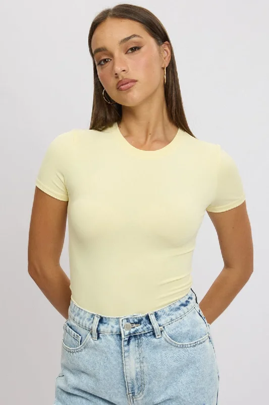 Yellow T shirt Short Sleeve Crew Neck Supersoft