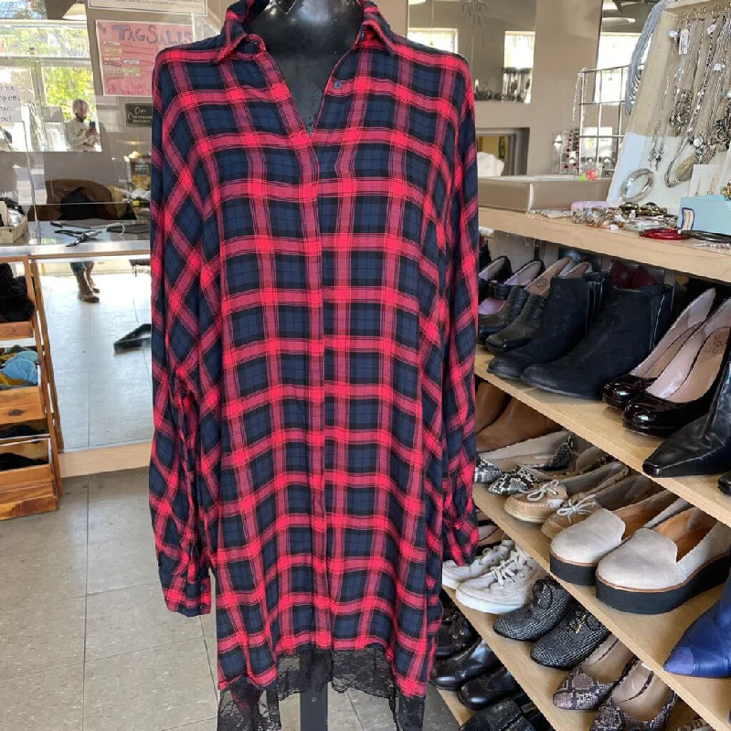 Zara plaid shirt dress dress L