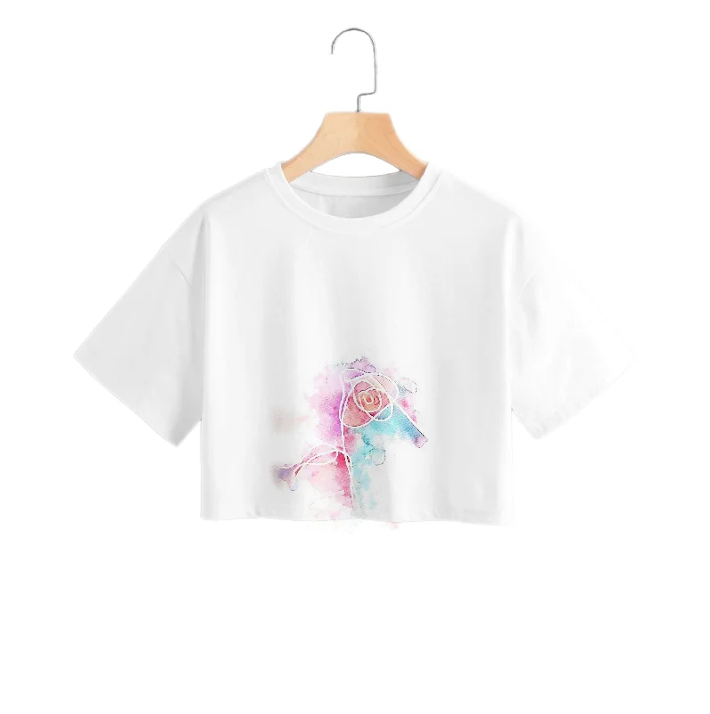 K-Pop Band Love Yourself Watercolour Painting Crop Top