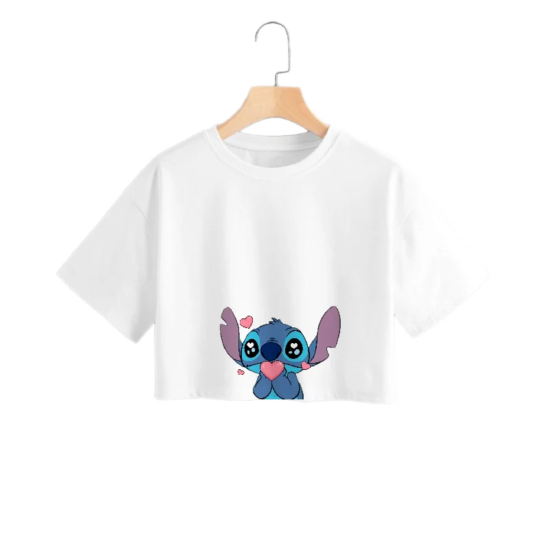 Cute Alien Blue Crop Top