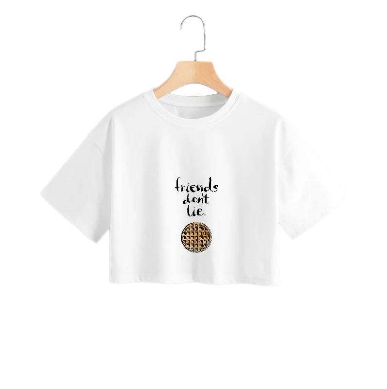 Friends Don't Lie Waffle Crop Top