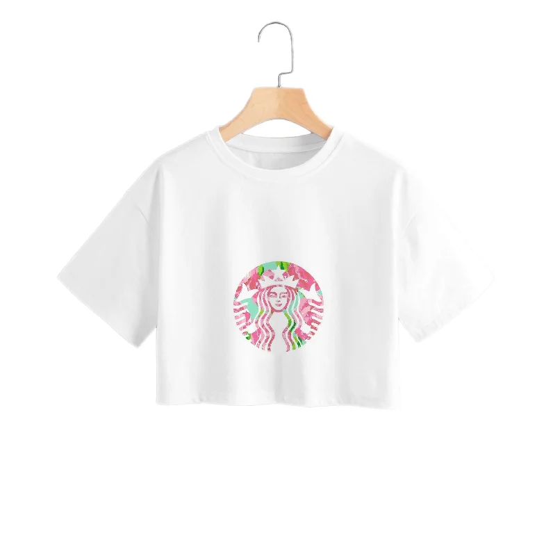 Pink Starbucks Logo Crop Top