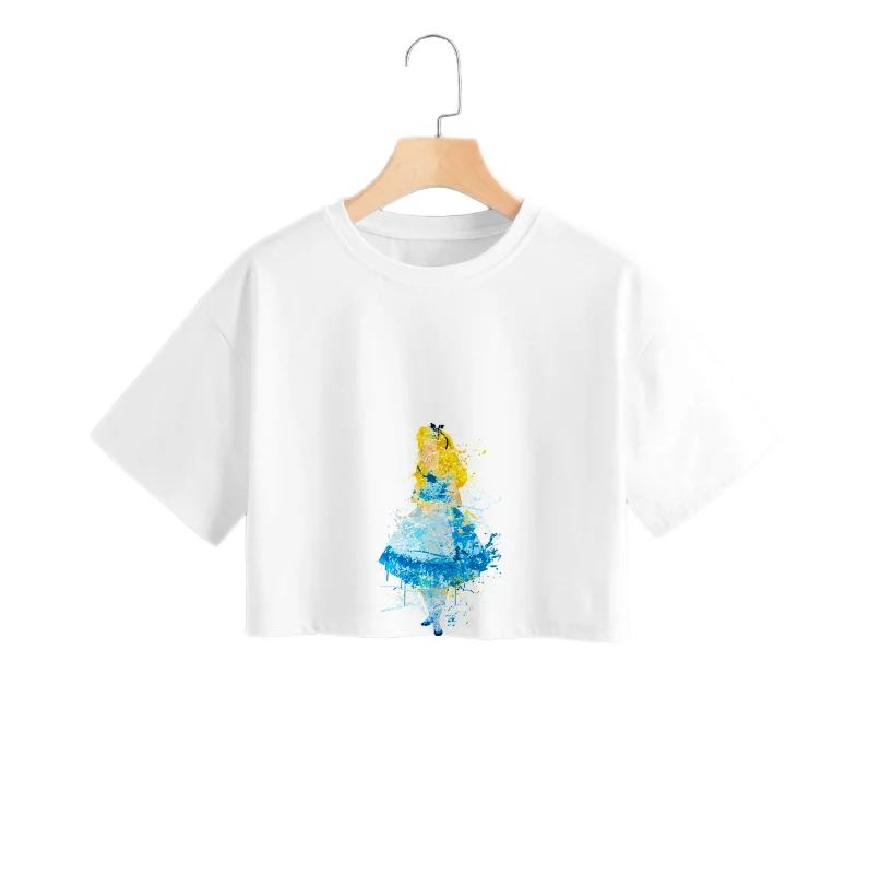 Watercolour Alice in Wonderland Disney Crop Top